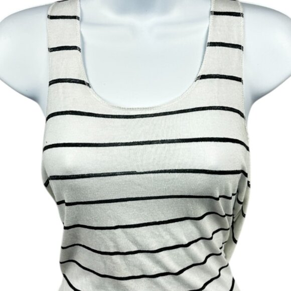 Women’s Alternative Apparel Printed Meegs Racerback Tank Top (Ivory Ink Stripe) - Picture 1 of 7